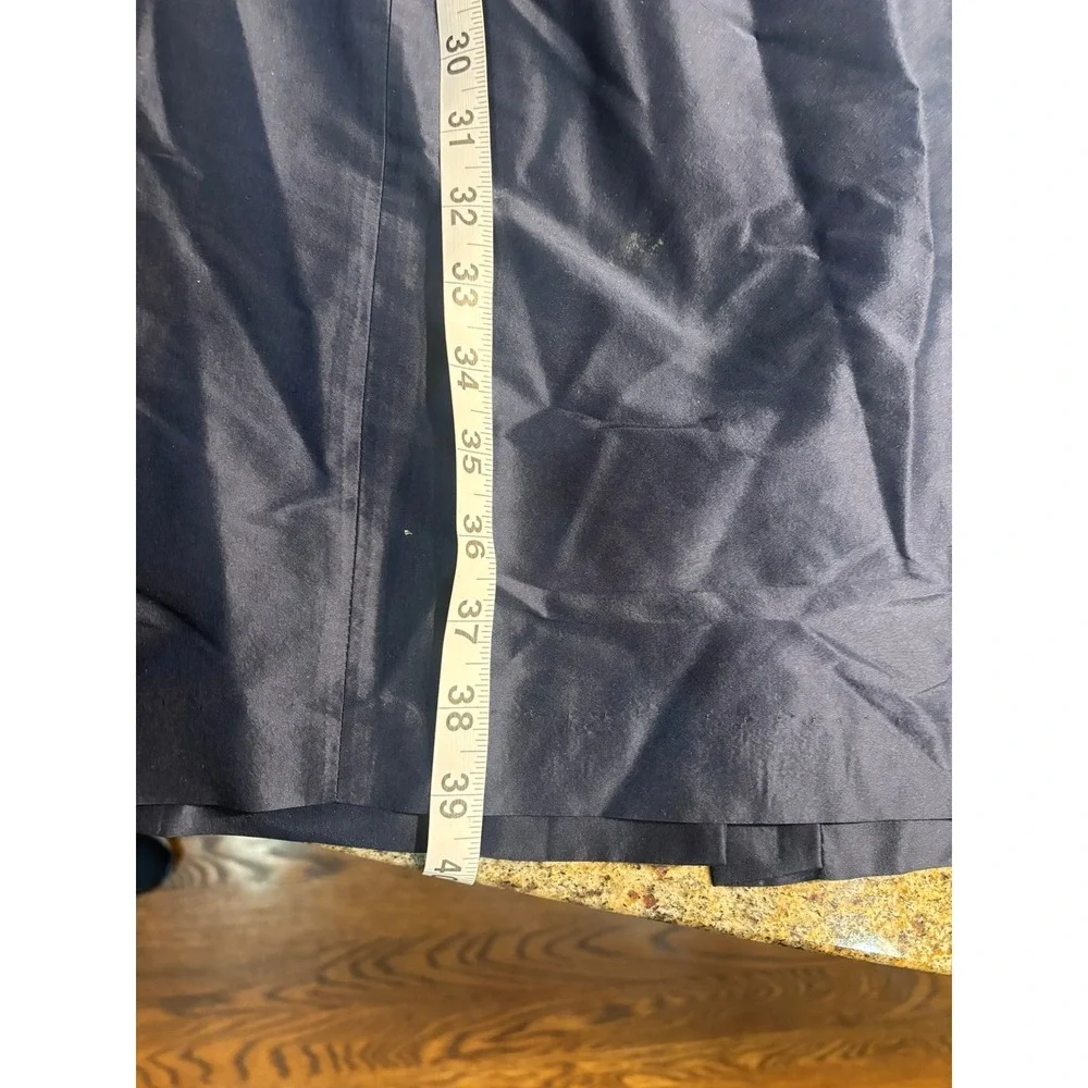 Talbots Woman 100% Silk Navy Blue Lined Sleeveless Dress Size M Fit & Flare-READ